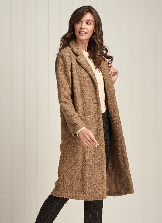 Boucle Women’s Coat With Pockets Sewing Pattern